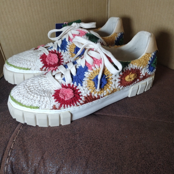 FARM RIO Sunset Crochet Flatform Sneaker 11 Multicolor 43 - Picture 3 of 9